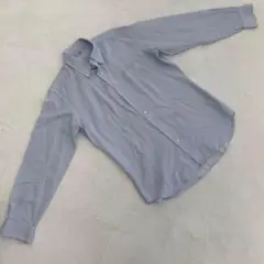 ユニクロ シャツ 長袖 ボタンダウン ポケット ライトブルー Mサイズ