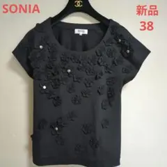 【新品未使用】 SONIA RYKIEL お花いっぱい 半袖Tシャツ 38のサムネイル