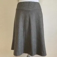 新品 アンタイトル UNTITLED 千鳥 グレー スカート 2 秋冬 日本製