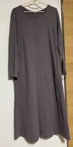 くすみラベンダー　長袖ワンピースSサイズ GU