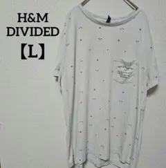 H&M DIVIDED【L】 顔プリント Tシャツレディースメンズ