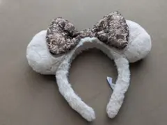 ミッキーマウス風カチューシャ スパンコールリボン付き