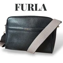 FURLA フルラ ショルダーバッグ クロスボディ レザー シボ革 ブラック 黒