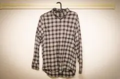 カッターシャツ チェック Sサイズ ユニクロ UNIQLO フランネル ブラウン