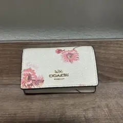 COACH（コーチ）レザー 花柄 キーケース リング付
