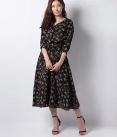 ファビュラスアンジェラ◾️五分袖花柄ワンピース◾️春夏