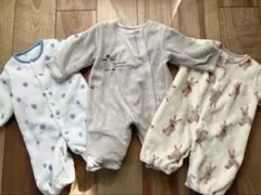 【美品】冬用ロンパース　カバーオーバーオール　3点SET