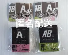 血液型 自分の説明書 ミニチュア豆本キーホルダー A型 AB型セット