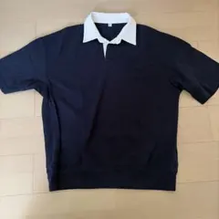 GU ラガーシャツ メンズ ネイビー L