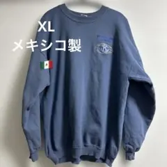 古着　トレーナー　青　ブルー　裏起毛　ロンT 長袖tシャツ　スウェット