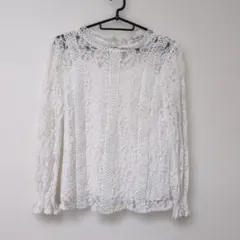 Futier land フューティアランド 総レース トップス 白 M