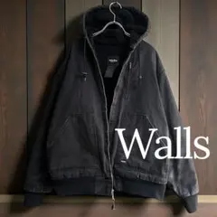 Walls ダック地 アクティブジャケット 黒 L フェード チャック破損