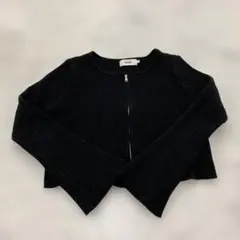 AZUL by moussy ダブルジップ　ブラックカーディガン Fサイズ