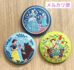 【ディズニー】刺繍缶バッジ 3点セット