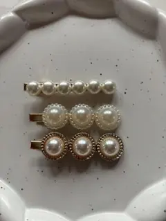 ヘアクリップ 3個セット 韓国風 ハンドメイド