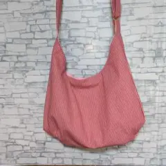 ショルダーバックくったりデニムヒッコリーハンドメイド