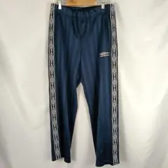 UMBRO　トラックパンツ　ジャージ　ネイビー　L　テープロゴ　B4738