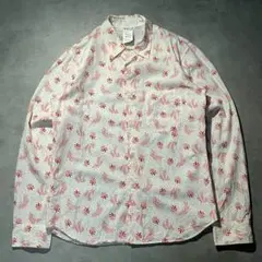 90s vintage agnes b. ボタニカル 総柄 長袖 シャツ 古着