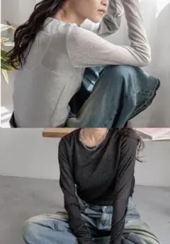 ラメクルーロングスリーブ　ローリーズファーム　2枚セット