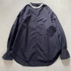 SHIPS シップス ジルワンダーパールモチーフ刺繍 ブラウス 紺 ネイビー