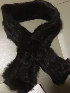 こげ茶色ラビットファーミニマフラー