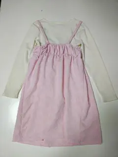 長袖トップスピンクのワンピース 130サイズ