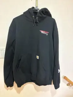 Carhartt 企業系ブラック フード付きパーカー