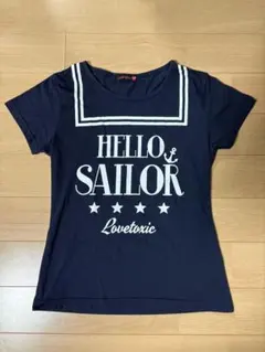 Lovetoxic セーラーカラー Tシャツ ネイビー　Y2Kのサムネイル