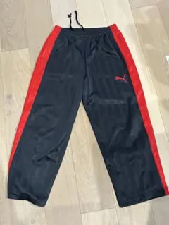 Puma ストライプジャージ 下のみ　ブラック/レッド　Sのサムネイル