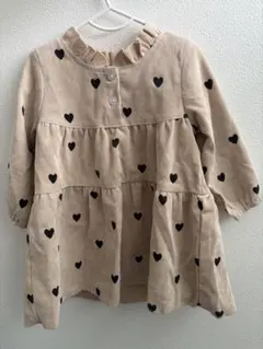 SHEIN ハート柄 コーデュロイ ワンピース ベージュ