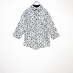 THE　SHOP　TK MIXPICE シャツ 七分袖 白　青 L　小花柄