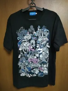 東京ディズニーリゾート Tシャツ LL ブラック キャラクター総柄