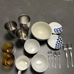 17点セット　キッチン雑貨　ビールグラス、ロックグラス、皿、小鉢など