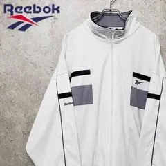 古着 リーボック 刺繍ロゴ トラックジャケット ジャージ ホワイト L 90s