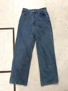 ラインストーンデニム