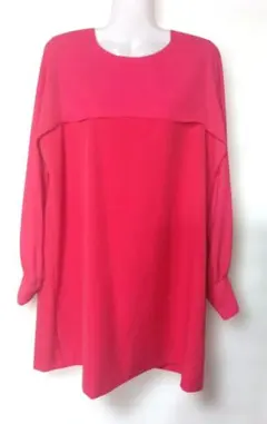 ザラベーシックダークピンク袖ドッキング ワンピースサイズL新品