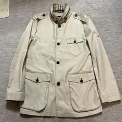 バーバリーブラックレーベル スタンドカラーコート ミドル丈 ジップアップ Ｌ