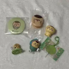 くりまんじゅう　6点セット　缶バッジ　はさむんです　サンリオコラボ　フィギュア