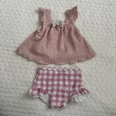 ベビー水着 フリル付き上下セット　90