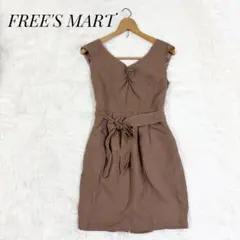 美品✨FREE'S MART リボンベルトワンピース ブラウン ノースリーブ　茶