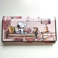 未使用　Snoopy 長財布 ピンク フラップ式のサムネイル