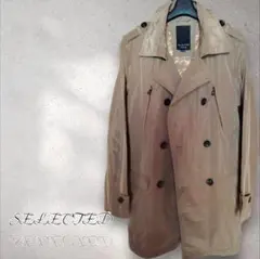 SELECTED トレンチ ヴィンテージ コート 個性 カーキ 軽量 茶 シャカ