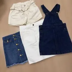 ガールズ スカート ショートパンツ 4点セットのサムネイル