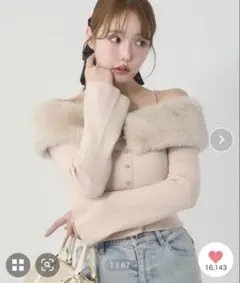 NICE CLAUP*ナイスクラップ ビジューフェイクファーニット