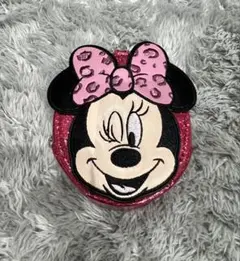 ディズニー　ミニー　アベイル　ポーチチャーム　ヒョウ柄　ピンク