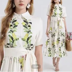 新品・未使用　ワイルドリリー　レモン柄ワンピース　シャツワンピース