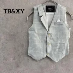 TB&XY フォーマルベスト　子供服　グレー　チェック柄　130㎝相当