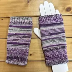 ハンドウォーマー⑥  指なし　ハンドメイド　厚手