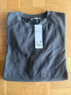 新品 ユニクロユー エアリズム コットンオーバーサイズTシャツ 5分袖 gray