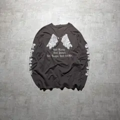 Y2K grunge wing long sleeve faded tee